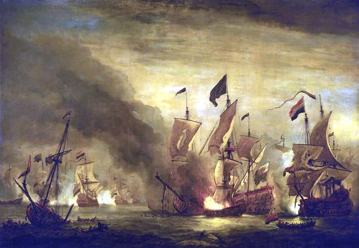 Battle of Solebay - Burning of the Royal James, 1672, May 28th, by Willem van de Velde the Younger (1633-1707) National Maritime Museum, Greenwich, London BHC0302